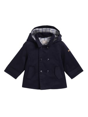 Boys Dark Blue Solid Jacket